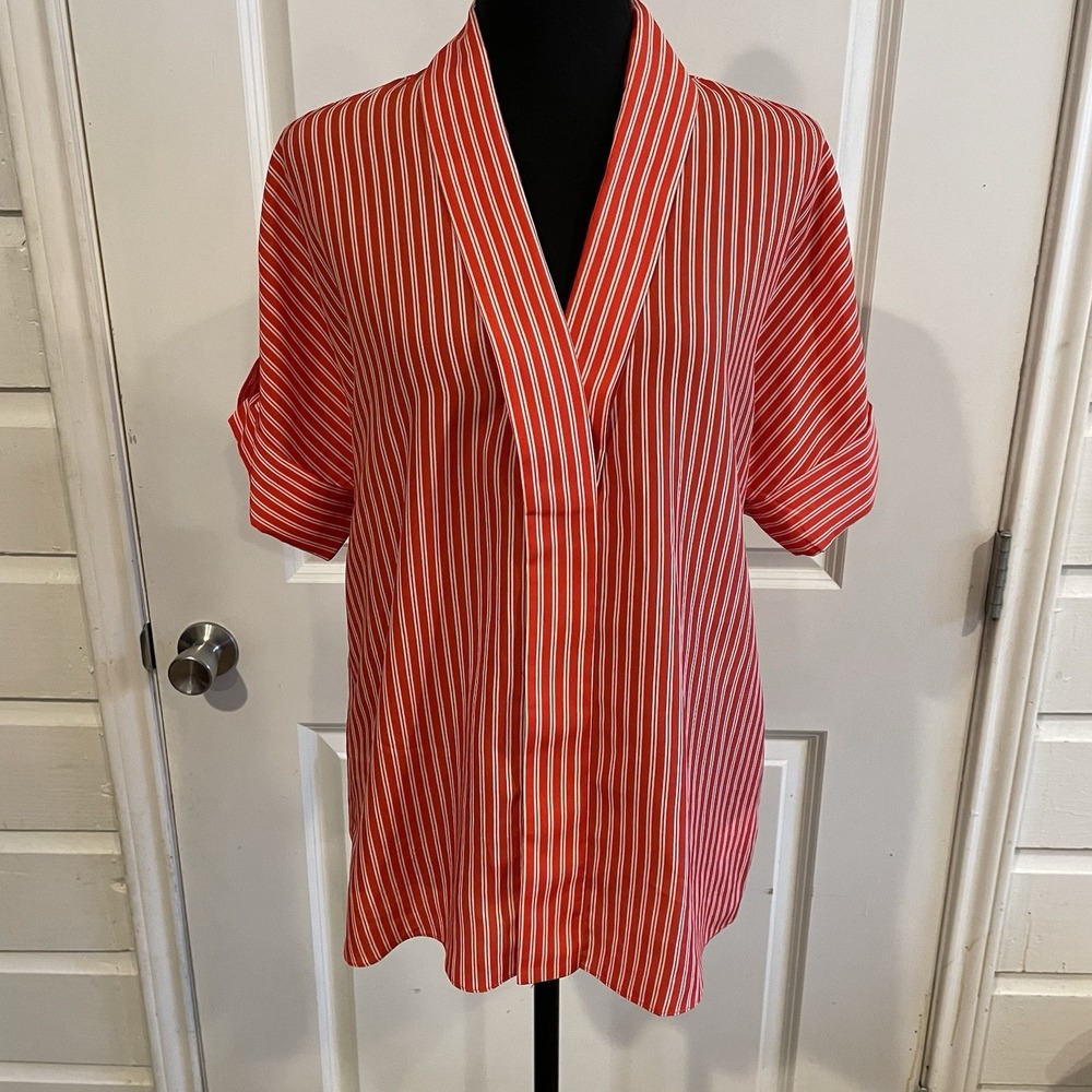 Michael‎ Kors Striped Red & White Women's Top Size Small